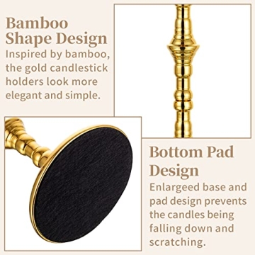 Sziqiqi Gold Candlestick Holders for Taper Candles