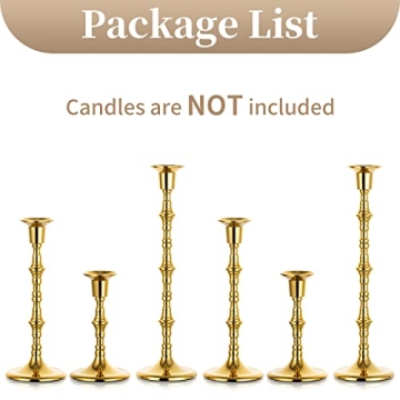 Sziqiqi Gold Candlestick Holders for Taper Candles