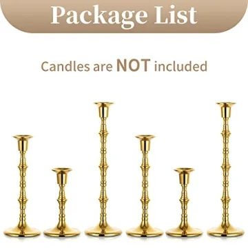 Sziqiqi Gold Candlestick Holders for Taper Candles