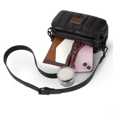 Montana West x Lee Crossbody Bags for Women Quilted Puffer Shoulder Handbag with Detachable Strap LEE49-003BK