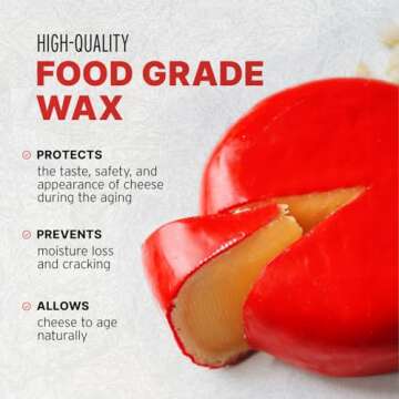 Blended Waxes, Inc. Cheesemaking Cheese Wax Block, Fully Refined Premium Wax For Cheese Making - Food Grade Wax, Can Be Used For A Variety Of Different Cheese Types, Red, 1 Block