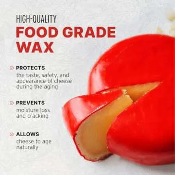 Blended Waxes, Inc. Cheesemaking Cheese Wax Block, Fully Refined Premium Wax For Cheese Making - Food Grade Wax, Can Be Used For A Variety Of Different Cheese Types, Red, 1 Block