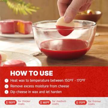 Blended Waxes, Inc. Cheesemaking Cheese Wax Block, Fully Refined Premium Wax For Cheese Making - Food Grade Wax, Can Be Used For A Variety Of Different Cheese Types, Red, 1 Block