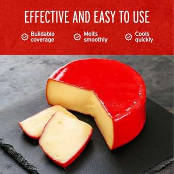 Blended Waxes, Inc. Cheesemaking Cheese Wax Block, Fully Refined Premium Wax For Cheese Making - Food Grade Wax, Can Be Used For A Variety Of Different Cheese Types, Red, 1 Block