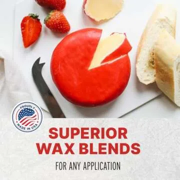 Blended Waxes, Inc. Cheesemaking Cheese Wax Block, Fully Refined Premium Wax For Cheese Making - Food Grade Wax, Can Be Used For A Variety Of Different Cheese Types, Red, 1 Block