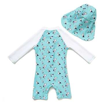 BONVERANO TM Infant Boy's UPF 50+ Sun Protection L/S One Piece Zip Sun Suit(Bird 9-12mos)