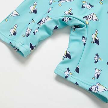 BONVERANO TM Infant Boy's UPF 50+ Sun Protection L/S One Piece Zip Sun Suit(Bird 9-12mos)