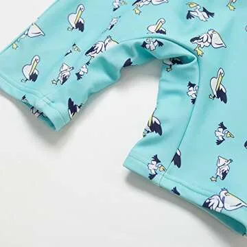 BONVERANO TM Infant Boy's UPF 50+ Sun Protection L/S One Piece Zip Sun Suit(Bird 9-12mos)