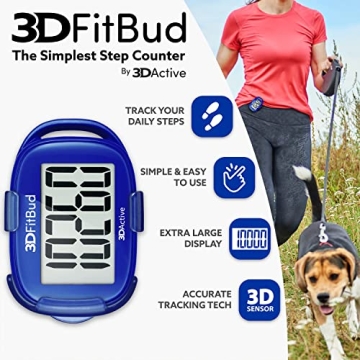 3DFitBud Simple Step Counter – Accurate Pedometer for Easy Walking