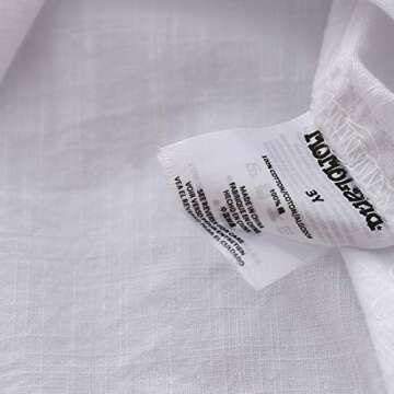 MOMOLAND Toddler Boys Short Sleeves Button Down Shirt Linen Design (US, Age, 2 Years, Off-White)