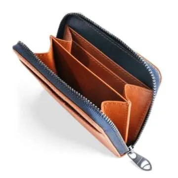 Vaultskin MAYFAIR Slim Minimalist Zipper Wallet - RFID Leather Card Holder