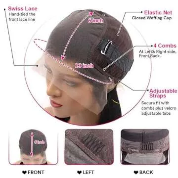 mengkai 13X6 Straight Lace Front Wigs Human Hair Pre Plucked with Baby Hair 13x6 HD Transparent Lace Frontal Wigs Human Hair 180% Density Straight Human Hair Wigs for Women 30 Inch Glueless Wigs