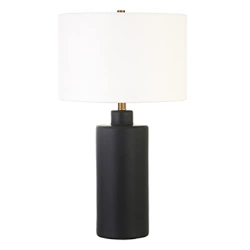 Carlina 25" Ceramic Table Lamp in Matte Black and White