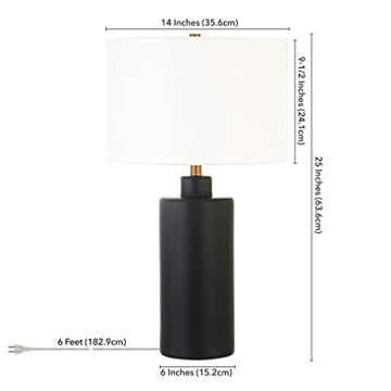 Carlina 25" Ceramic Table Lamp in Matte Black and White