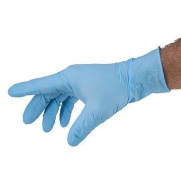 Safeguard Nitrile Exam Disposable Gloves, Powder Free and Latex Free, Multi Use Gloves, Food Service Use, 100 Count, Size Large, Blue