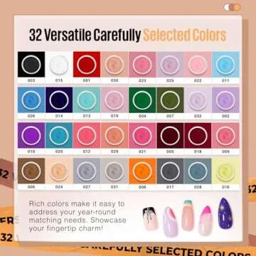 MEFA Dip Powder Nail Kit Pink Blue Purple White Black Red 32 Multi-Colors Dipping Powder with Base Top Coat Activator Brush Saver Liquid Set, Classic All Seasons Tones French Nail Art Manicure Salon