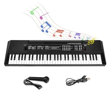 M SANMERSEN Kids Music Piano Keyboard - 61 Keys Portable Learning Piano