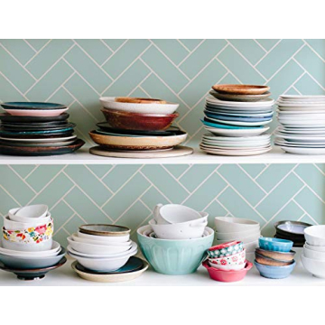 Subway Tiles Herringbone Stencil for DIY Backsplash