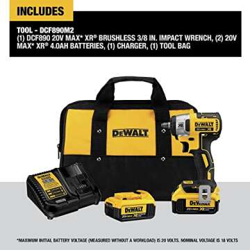 DEWALT 20V MAX XR Cordless Impact Wrench Kit - Perfect for Home and Automotive Use