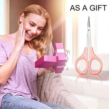 Stylish Stainless Steel Eyebrow Scissors - 2 Pack