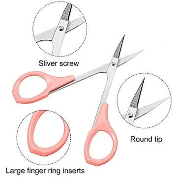 Stylish Stainless Steel Eyebrow Scissors - 2 Pack