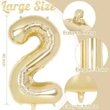 Light Gold Number 2 Balloon for Magical Celebrations