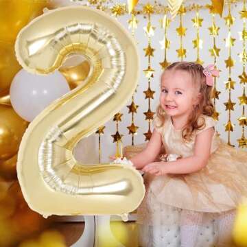 Light Gold Number 2 Balloon for Magical Celebrations
