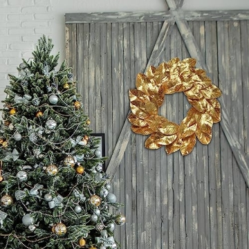24" Gold Glitter Christmas Wreath for Elegant Holiday Decor