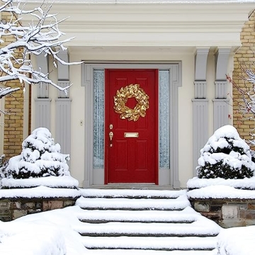 24" Gold Glitter Christmas Wreath for Elegant Holiday Decor