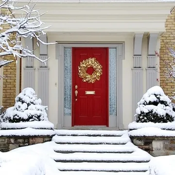24" Gold Glitter Christmas Wreath for Elegant Holiday Decor