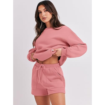 ANRABESS Women Oversized Casual Lounge Tracksuit Set