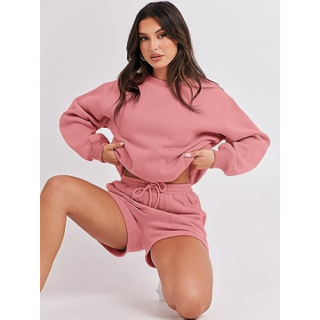 ANRABESS Women Oversized Casual Lounge Tracksuit Set