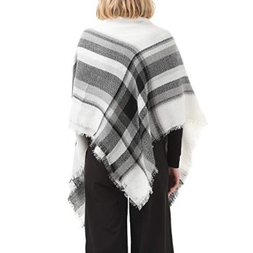Women's Classic Tassel Plaid Scarf - Warm Soft Chunky Wrap