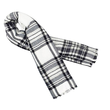 Women's Classic Tassel Plaid Scarf - Warm Soft Chunky Wrap