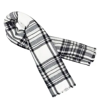 Women's Classic Tassel Plaid Scarf - Warm Soft Chunky Wrap