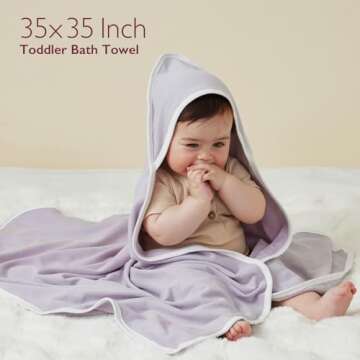 Momcozy Hooded Baby Towel - Absorbent Soft Infant Towel Set