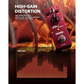 Donner Distortion Guitar Pedal, Morpher Mini Distortion 3 Modes Natural, Tight, Classic Crunch 80s M...