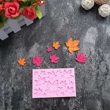 Efivs Arts DIY 3D Maple Leaf Parthenocissus ivy Shaped Silicone Mold Fondant Mold Cupcake Cake Decoration Tool 3.8"