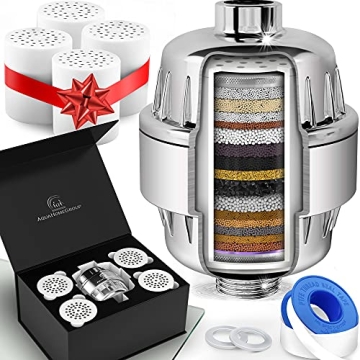 Premium 20-Stage Shower Head Filter - Softens Hard Water, Removes Chlorine & Fluoride