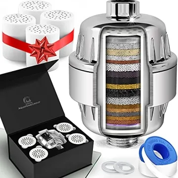 Premium 20-Stage Shower Head Filter - Softens Hard Water, Removes Chlorine & Fluoride