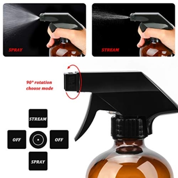 ESARORA Amber Glass Spray Bottle Set for Cleaning & Oils