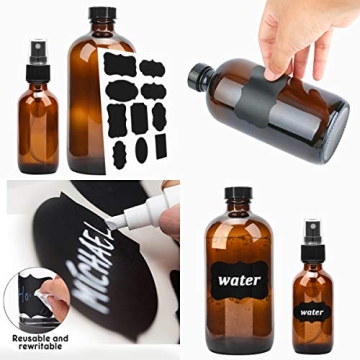 ESARORA Amber Glass Spray Bottle Set for Cleaning & Oils