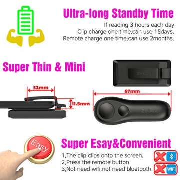 SK SYUKUYU RF Remote Control Page Turner for Kindle Reading Ipad Surface Comics, iPhone Android Tablets Reading Novels Taking Photos