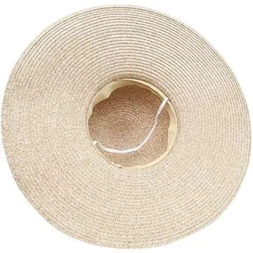 Lanzom Womens Wide Brim Summer Straw Hat Floppy Foldable Roll up Cap Beach Sun Hats UPF 50+(Style A-Khaki)