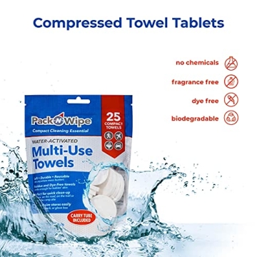 Pack-n-Wipe Eco-Friendly Compressed Towels for Travel