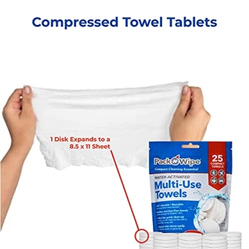 Pack-n-Wipe Eco-Friendly Compressed Towels for Travel