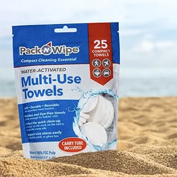 Pack-n-Wipe Eco-Friendly Compressed Towels for Travel