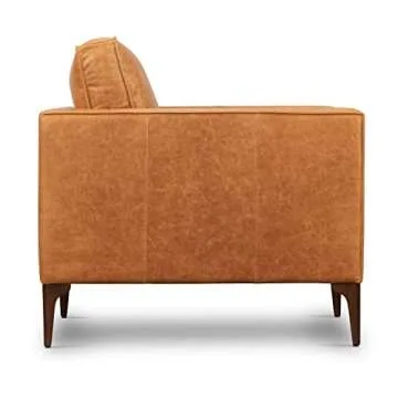 POLY & BARK Mateo Lounge Chair in Full-Grain Pure-Aniline Italian Leather, Cognac Tan