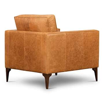 POLY & BARK Mateo Lounge Chair in Full-Grain Pure-Aniline Italian Leather, Cognac Tan