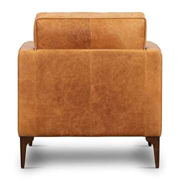 POLY & BARK Mateo Lounge Chair in Full-Grain Pure-Aniline Italian Leather, Cognac Tan